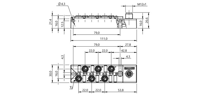 Распределительная коробка Balluff BPI 6M3030-5K-B0-SM48T