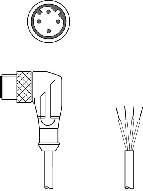 Разъем с кабелем Leuze Electronic KS ET-M12-4W-P7-050