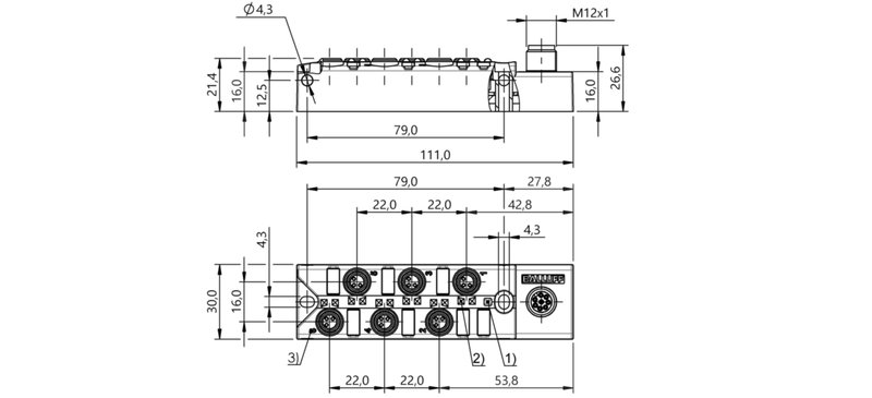 Распределительная коробка Balluff BPI 6M303P-5K-B0-SM48T