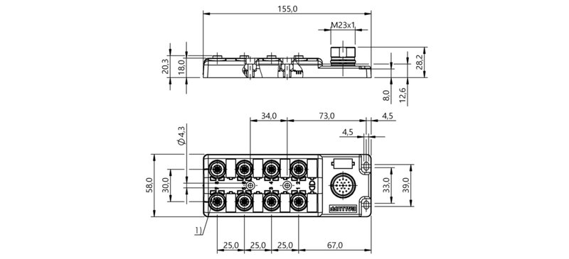 Распределительная коробка Balluff BPI 8M4A50-2K-B0-SM6LT