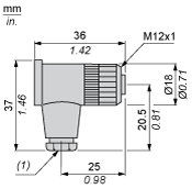 Разъем Telemecanique XZCC12FCM50B