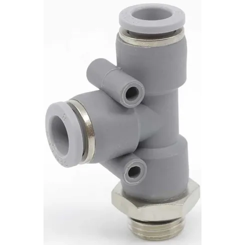 Тройник цанговый T-образный с резьбой Pemaks PRTY-1/4-8