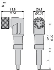 Разъем с кабелем Telemecanique XZCP1041L2