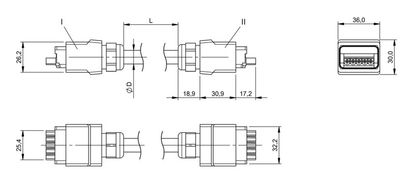 Соединительный кабель Balluff BCC HB75-HB75-NA-370-VX85B5-020