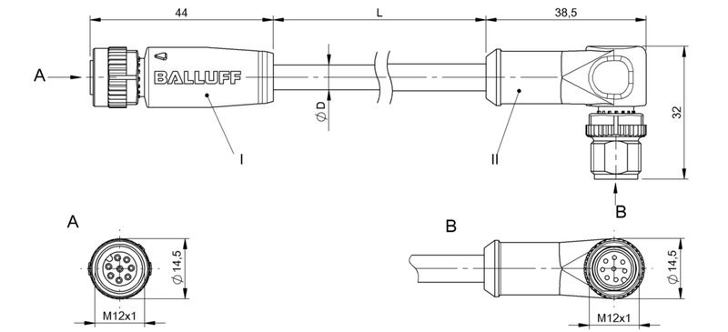 Соединительный кабель Balluff BCC M418-M428-3A-320-PX4825-006-C033