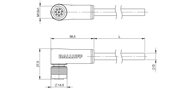 Разъем с кабелем Balluff BCC M428-0000-1A-046-PS8825-020-C020