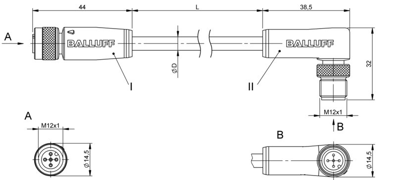 Соединительный кабель Balluff BCC M415-M425-3A-330-VS85N6-006