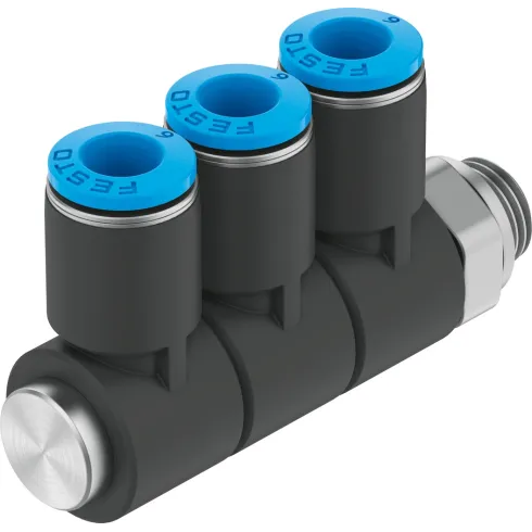 Коллектор цанговый поворотный с тремя выходами Festo QSLV3-1/8-6