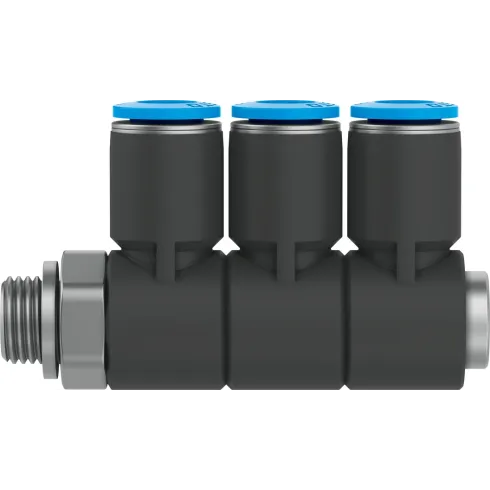 Коллектор цанговый поворотный с тремя выходами Festo QSLV3-1/8-6