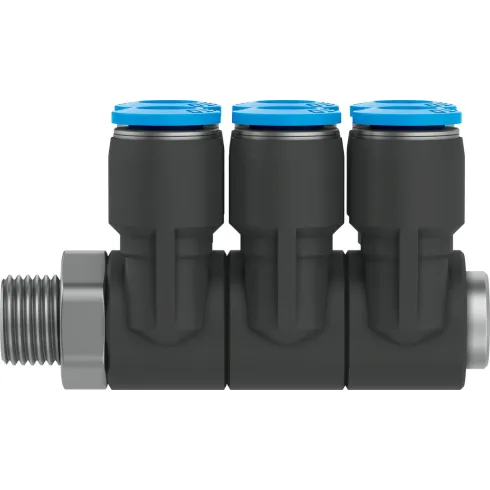 Коллектор цанговый поворотный с шестью выходами Festo QSLV6-3/8-8