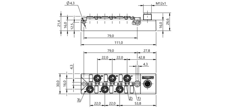 Распределительная коробка Balluff BPI 6M303P-5K-B0-SM4CT