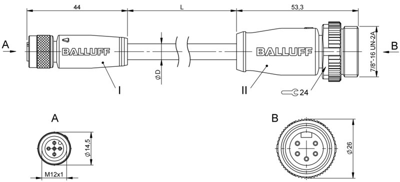 Соединительный кабель Balluff BCC M415-A315-3F-330-PS85N6-010