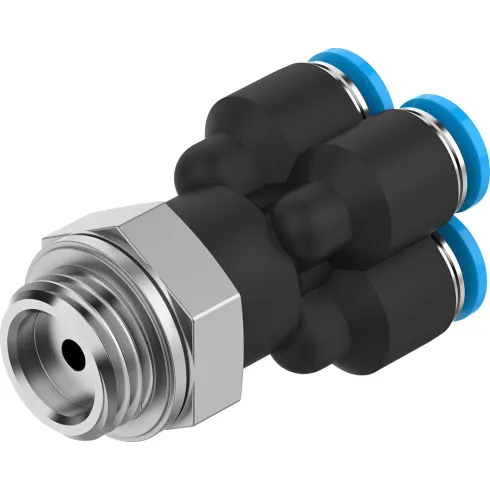 Коллектор цанговый с резьбой и четырьмя выходами Festo QSQ-G1/8-6