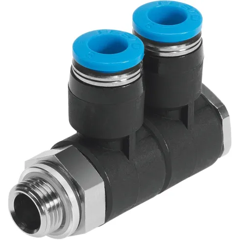 Тройник цанговый с резьбой поворотный Festo QSLV2-G1/4-8