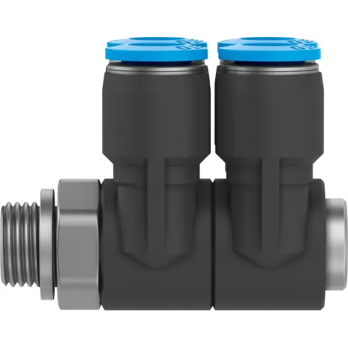 Коллектор цанговый поворотный с четырьмя выходами Festo QSLV4-G1/8-6