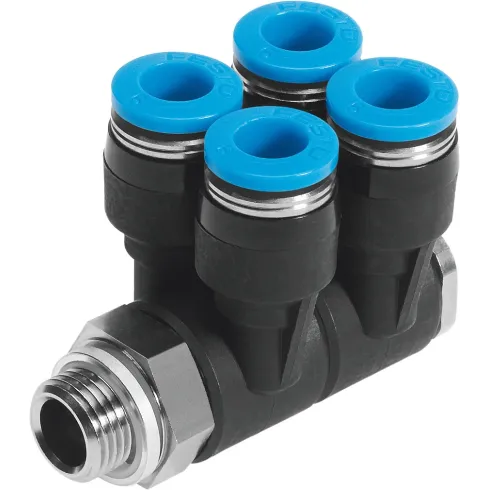 Коллектор цанговый поворотный с четырьмя выходами Festo QSLV4-G3/8-10