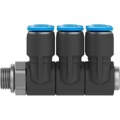 Коллектор цанговый поворотный с шестью выходами Festo QSLV6-G1/8-4