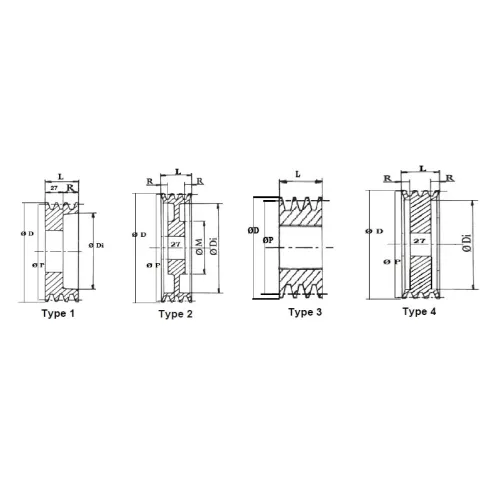 Шкив клиновой под зажимную втулку PIZZIRANI SPA 125X3 d=65
