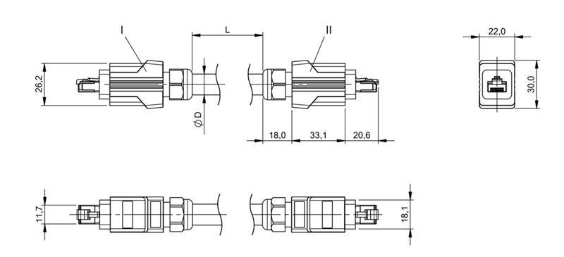 Соединительный кабель Balluff BCC HA78-HA78-9D-334-PS54N2-050