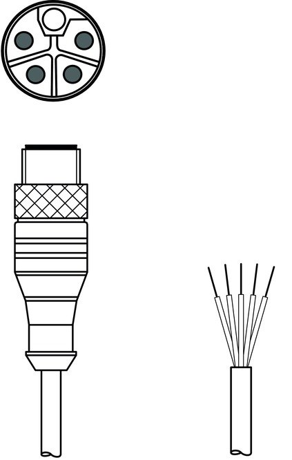 Разъем с кабелем Leuze Electronic KD PL-M12-5A-P0-050