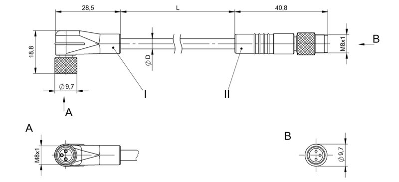 Соединительный кабель Balluff BCC W323-W313-30-602-BW8334-020