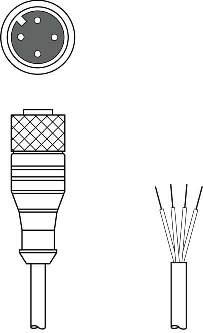 Разъем с кабелем Leuze Electronic KD U-M12-4A-P1-020-DP