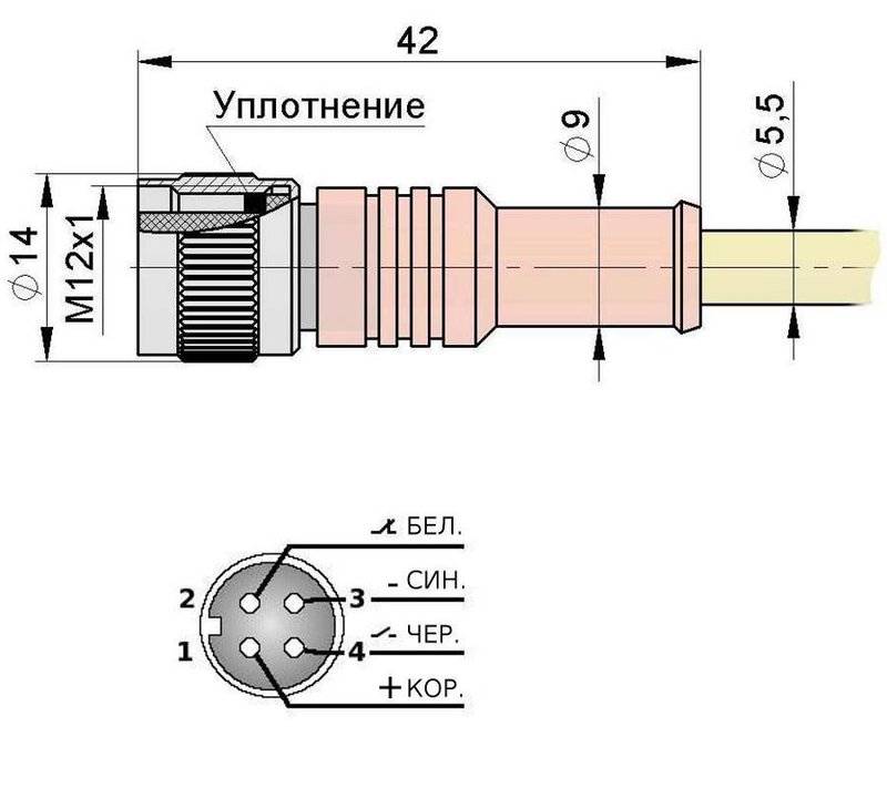 Разъем с кабелем Мега-К PS9-561-C19 (С19 L2,0 5)