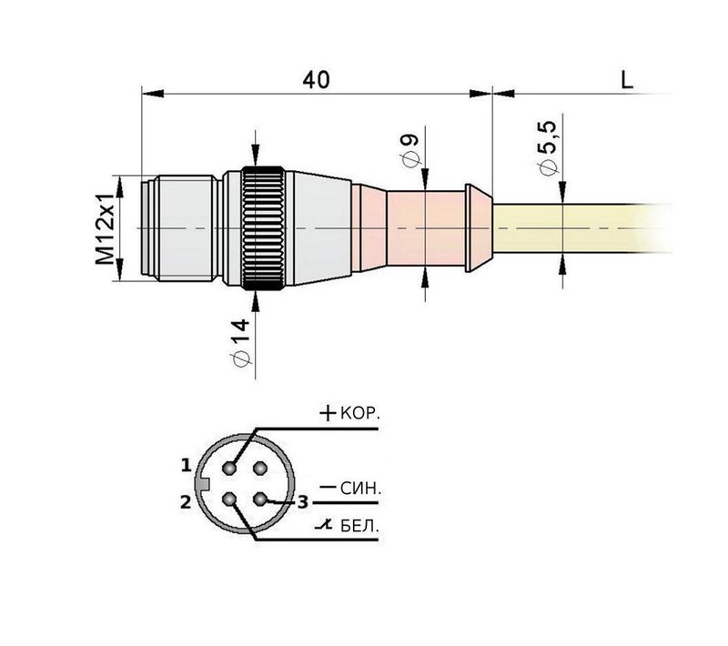 Разъем с кабелем Мега-К PS9-341-C18 (С18 L2,0 3)