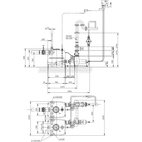 Напорная установка отвода сточной воды Wilo DrainLift XXL 880-2/1,7 2509005