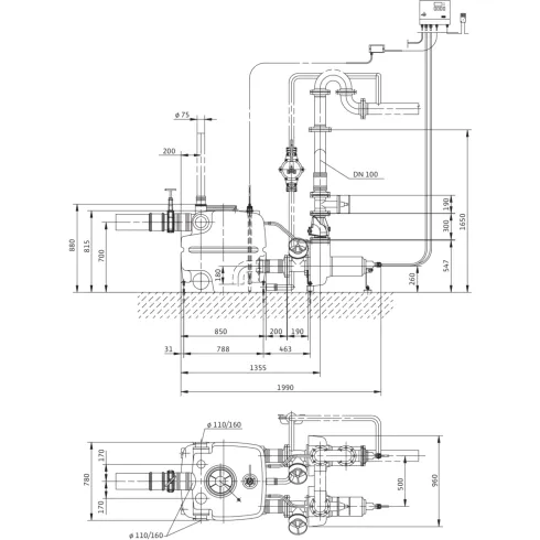 Напорная установка отвода сточной воды Wilo DrainLift XXL 1040-2/7,0 2509016