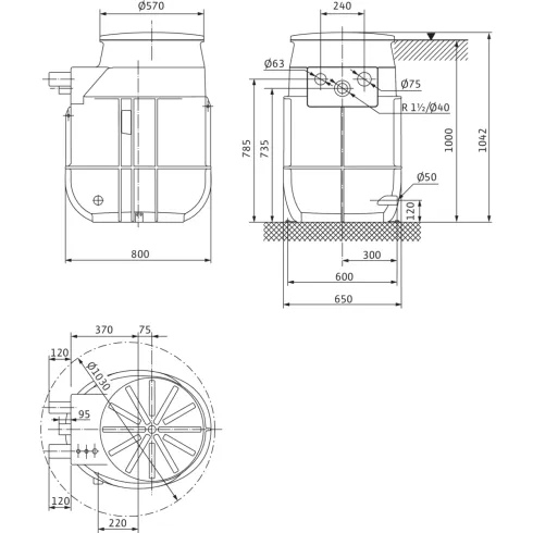 Напорная установка отвода сточной воды Wilo DrainLift WS 40E/CUT GI03 (MTS 40) 2525164