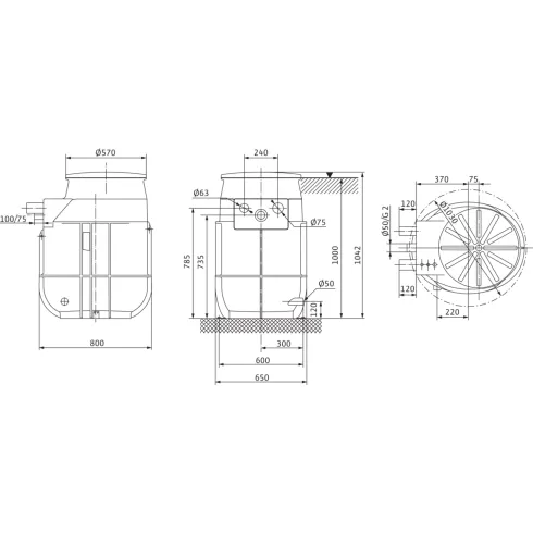 Напорная установка отвода сточной воды Wilo DrainLift WS 40 E/TC 40 BV 1~ 2525600