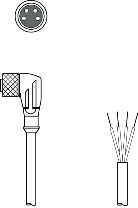 Разъем с кабелем Leuze Electronic KD U-M8-4W-P1-100