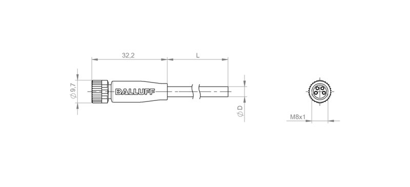 Разъем с кабелем Balluff BCC M314-0000-10-003-PX0434-250