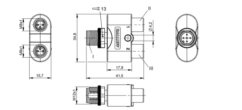 Y-образный распределитель Balluff BCC M415-M313-M313-U0014-000