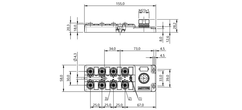 Распределительная коробка Balluff BPI 8M4A4N-2K-B0-SM6CT