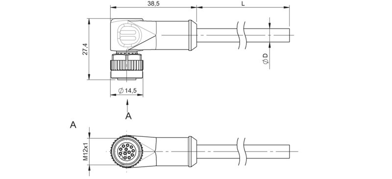 Разъем с кабелем Balluff BCC M42C-0000-1A-049-PX0C25-150