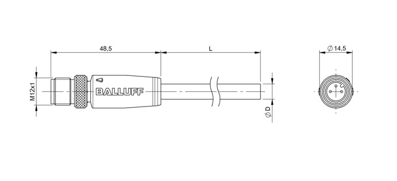 Разъем с кабелем Balluff BCC M413-0000-2A-037-VS8334-020