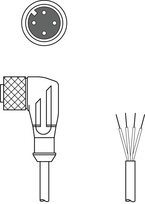 Разъем с кабелем Leuze Electronic KD U-M12-4W-V1-100