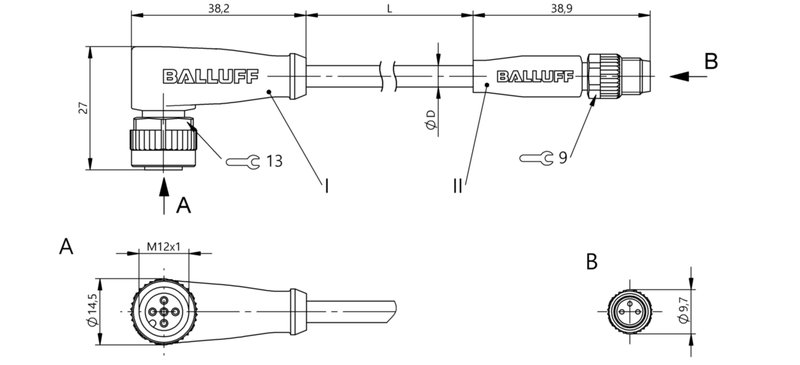 Соединительный кабель Balluff BCC M425-M313-3F-300-PX43T2-006