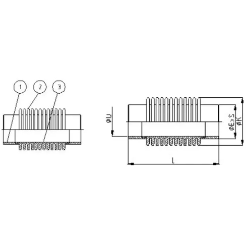 Компенсатор из нержавеющей стали под приварку Genebre 2834-09 Ду50 Ру10 (DN50 PN10)