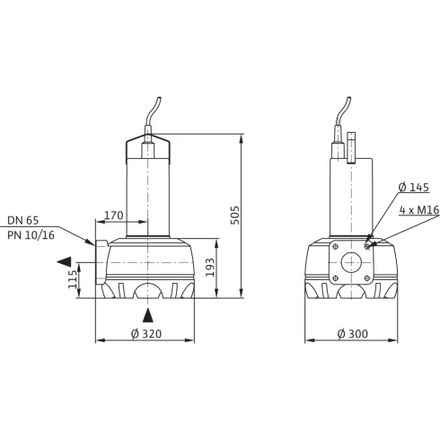Погружной насос для сточных вод Drain TP 65 F 91/11 (3~400 V)