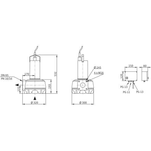 Погружной насос для сточных вод Drain TP 65 E 114/11 (1~230 V)