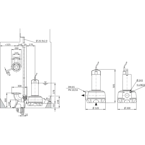 Погружной насос для сточных вод Wilo Drain TP 65 E 122/15 (3~400 V) 4007105