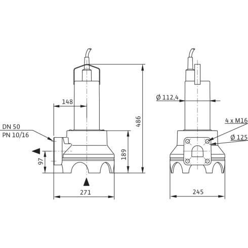 Погружной насос для сточных вод Drain TP 50 F 90/7,5 (3~400 V)