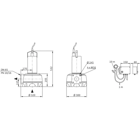 Погружной насос для сточных вод Drain TP 65 E 114/11A (1~230 V)