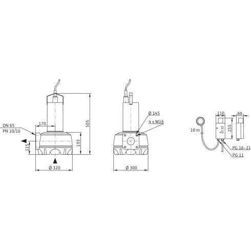 Погружной насос для сточных вод Drain TP 65 F 91/11A (3~400 V)