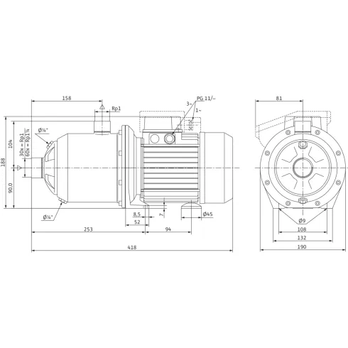 Поверхностный насос Wilo MultiPress MP 304 4032126