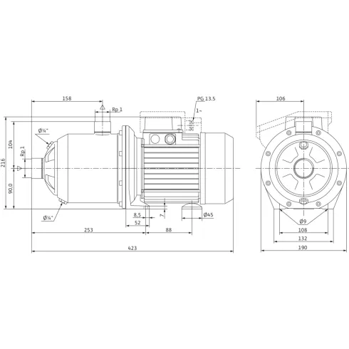Поверхностный насос Wilo MultiPress MP 305 4032127