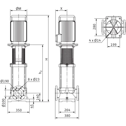 Вертикальный многоступенчатый насос Wilo MVI 7005/2-3/25/E/3-400-50-2 4071193
